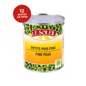 Petits pois LE SOLEIL — Lot de 12 boîtes de 800g