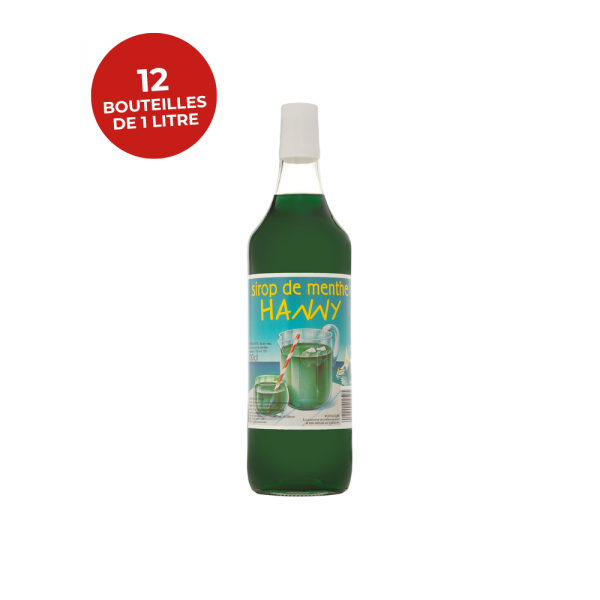 Sirop de menthe HANNY — Lot de 12 bouteilles de 1L