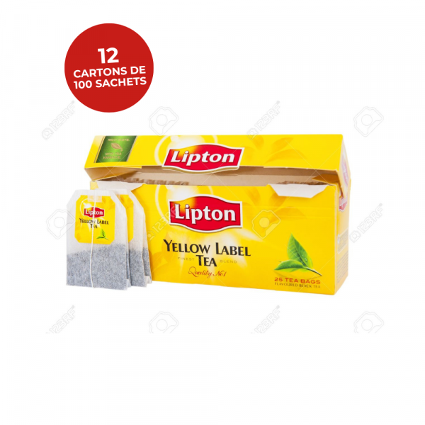 Thé LIPTON — Lot de 12 cartons de 100 sachets