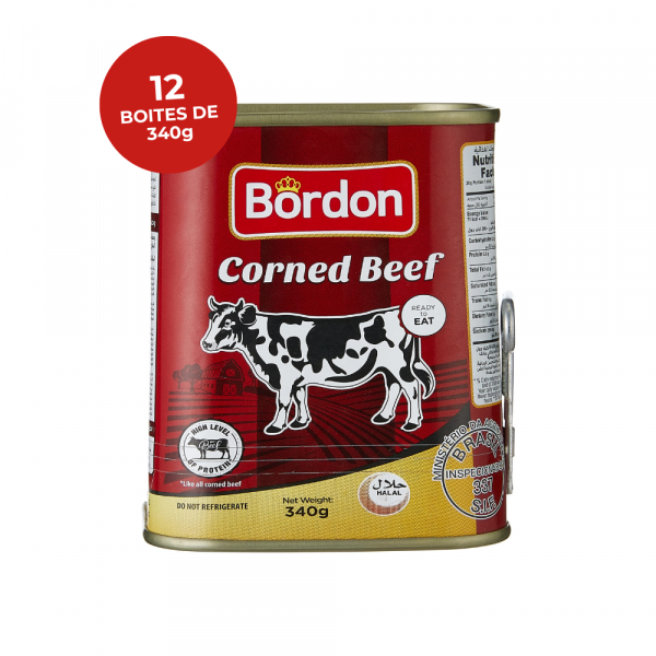 Corned Beef BORDON — Lot de 12 boîtes de 340g